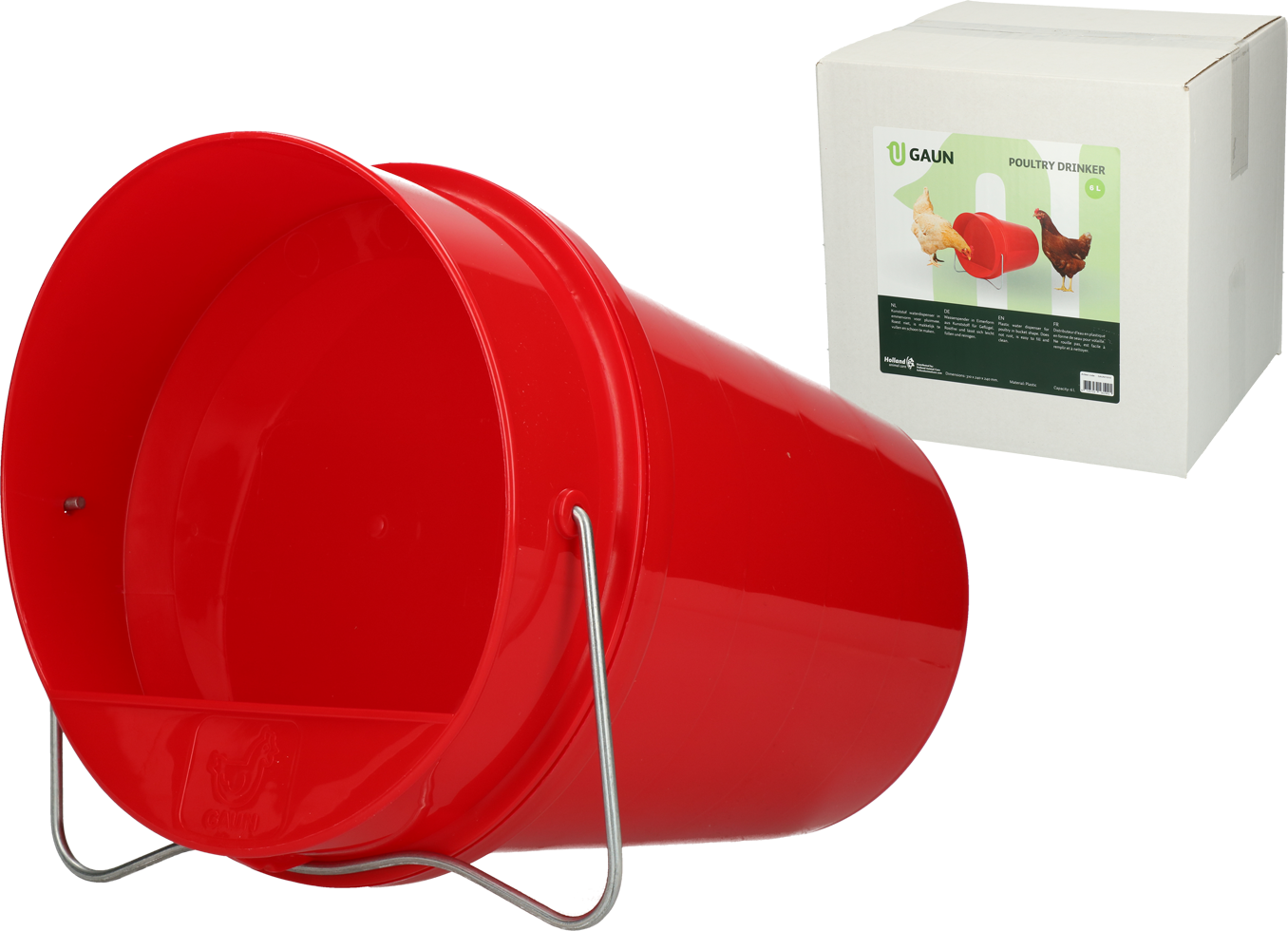 Pluimvee drinkemmer kunststof 6 l red Euro Joe Pluimvee Drinkemmer Kunststof 6 L Red -Euro Joe shop 267133