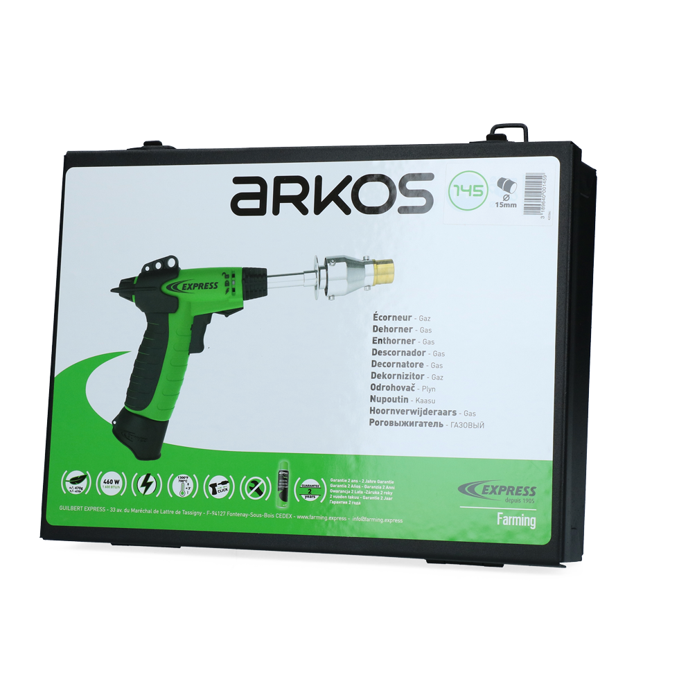 Express Arkos pistool onthoorner kalf/geit op gas 15 mm Euro Joe Express Arkos Pistool Onthoorner Kalf/geit Op Gas 15 Mm -Euro Joe shop 273771