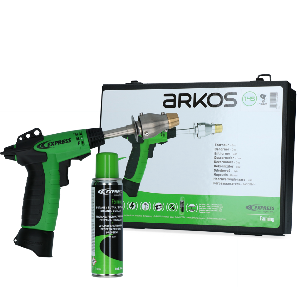 Express Arkos pistool onthoorner kalf/geit op gas 15 mm Euro Joe Express Arkos Pistool Onthoorner Kalf/geit Op Gas 15 Mm -Euro Joe shop 273773